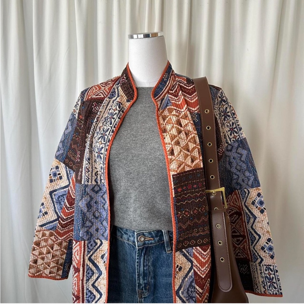 Alfred Dunner Quilted Patchwork Open Front Jacket… - image 5